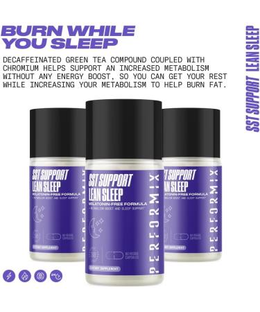 PERFORMIX - SST Support Lean Sleep - Herbal Sleep Aid Supplement - Gentle Nighttime Support - Calming Formula - 60 Veggie Capsules for Adults 60 Count (Pack of 1) - Buy Online on GoSupps.com