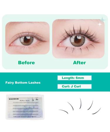 DAODER 6mm Bottom Lashes Extension Kit with Glue & Applicator - 200pcs (Fairy Bottom Lashes) - Buy Online on GoSupps.com