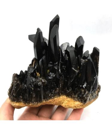 Home Natural Crystal Black Quartz Crystal Cluster Home Decor Raw Stones and Minerals Full of Texture - Buy Online on GoSupps.com