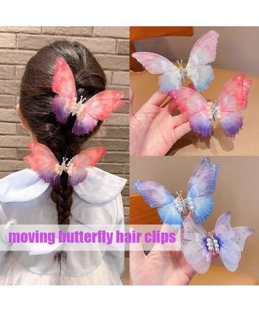2023 New Large Gradient Moving Butterfly Hair Clips - 2 Pcs Set | Cute Sparkly Hair Accessories for Girls - Buy Online on GoSupps.com