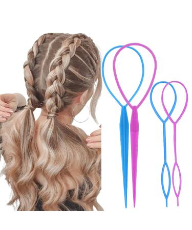 Vrose Flosi Topsy Tail Hair Tool - Ponytail Maker French Braid Loop and Hair Styling Gift For Women Who Have Everything 'pink' 'blue'