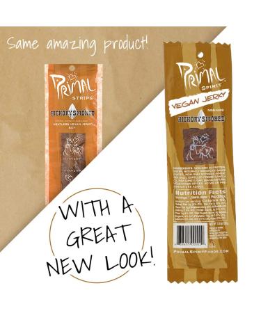 Primal Spirit Vegan Jerky - Classic Hickory Smoked Flavor | 24 Pack, Non-GMO, Plant-Based Protein - Buy Online on GoSupps.com