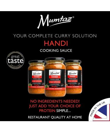 Mumtaz HANDI Indian Curry Cooking Sauce 350g Pack of 3 Restaurant Quality at Home - Medium Spiced Serves 4-5 All Natural Ingredients Gluten Free Vegetarian Friendly. - Buy Online on GoSupps.com