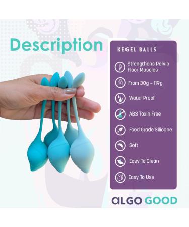 Kegel Balls for Women | Pelvic Floor Strengthening Set - Improve Intimate Health | Aquamarine - Buy Online on GoSupps.com
