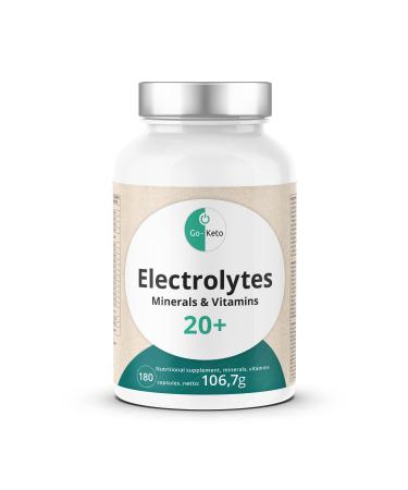 Go-keto electrolyte mix 180 capsules 24 optimally coordinated electrolytes & vitamins for safe care for sports fitness or a keto diet lactose-free gluten-free