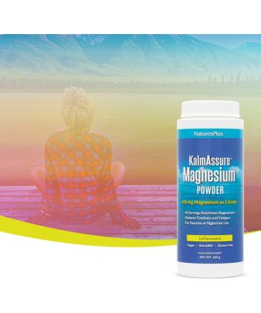 Nature's Plus KalmAssure Magnesium Powder - Unflavored 400mg | 0.80 lb (360g) for Relaxation & Stress Relief - Buy Online on GoSupps.com