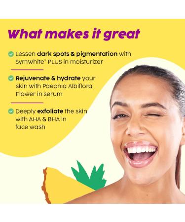 PLIX - THE PLANT FIX Pineapple Pigmentation Skincare Kit For Dark Spot Removal | Cleanser Face Serum and Moisturizer Combo With 2% Alpha Arbutin For Women & Men Pack of 3 - Buy Online on GoSupps.com
