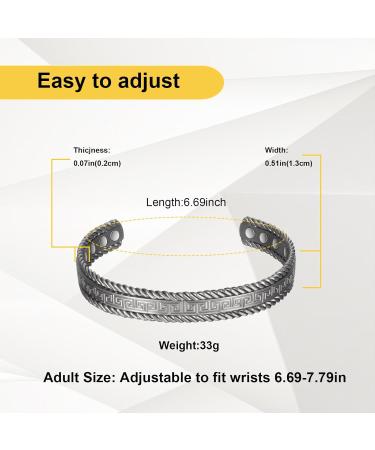 Shop Adjustable Copper Bracelets for Men & Women - Pure Copper Magnetic Jewelry Retro Fashion Gift - Buy Online on GoSupps.com