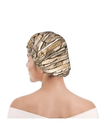 Rustic Rocks Brick Wall Printed Shower Cap - Waterproof, Fits All Head Sizes and Hair Textures - for Women - Buy Online on GoSupps.com