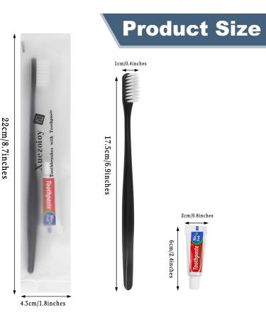 100 Sets Black Disposable Toothbrushes with Toothpaste - Individually Packed for Hotels Charities Nursing Homes - Buy Online on GoSupps.com