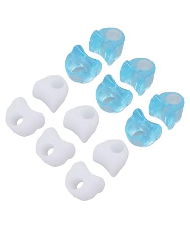 Gel Toe Separators ANGGREK 6 Pairs Silicone Toe Separators Relief Bunion Pain Toes Corrector Stretcher Pad Blue White Can Guarantee To Work Well No Matter What Shoes You Wear