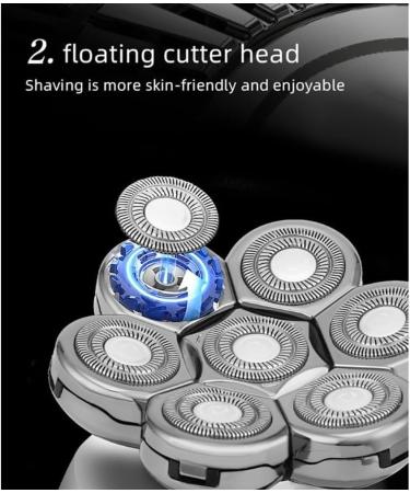 6-in-1 Electric Razor for Men - Bald Head Shaver Wet & Dry Waterproof Shaver with LED Display - Buy Online on GoSupps.com