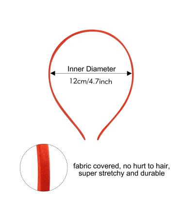 20 Pieces Colorful Fabric Overlay Slim Metal Headbands - Elastic Hair Ropes & DIY Tiara Accessories for Women - Buy Online on GoSupps.com
