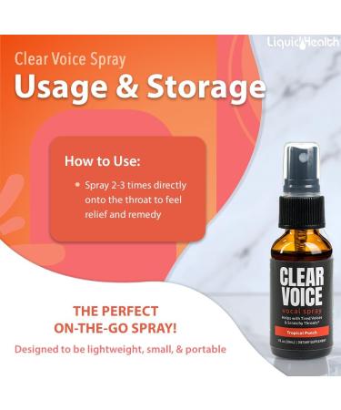 Clear Voice Vocal Throat Spray - Singing Ease & Voice Clarity Fast Acting Herbal Oral Remedy for Singers Speakers Performers - Soothing Moisturizer Relief USA Made (Tropical Punch 3 pack) - Buy Online on GoSupps.com