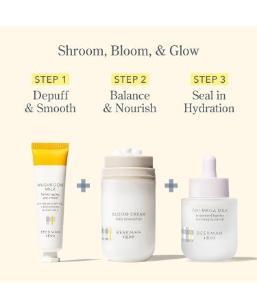 Beekman 1802 Mushroom Milk Better Aging Eye Cream (0.68 fl oz) + Bloom Cream Daily Face Moisturizer (1.69 fl oz) - Good for Sensitive Skin - Cruelty Free - Buy Online on GoSupps.com