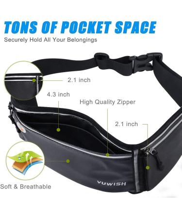 VUWISH Running Belt Fanny Pack with Foldable Water Bottle Holder - Adjustable Waist Pack for Fitness, Jogging, Hiking - Unisex Sport Pouch with Cell Phone Holder - Buy Online on GoSupps.com