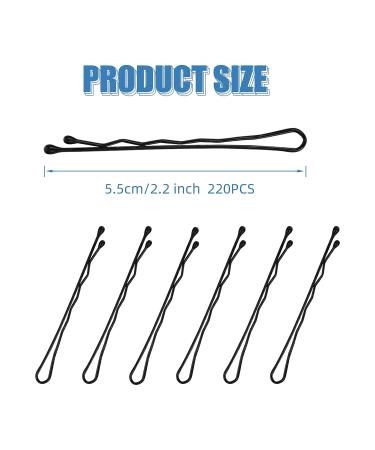 Vlasy 220 Count Black Wave Style Bobby Pins - Invisible Hair Clips Bulk for Women and Girls - Hair Grips for All Hair Types - Buy Online on GoSupps.com