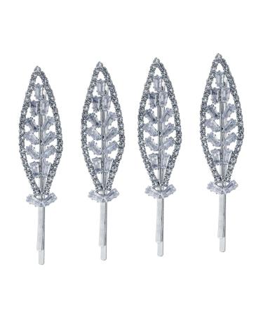 Ipetboom 2 Pairs Rhinestone Hair Clip Floral Headpiece Highlights Hair Dye Kit Leaves Hair Clilps Wedding Hair Accessories Wedding Hair Clip Bridal Hair Pin Wild Zinc Alloy Bride Bang Clip