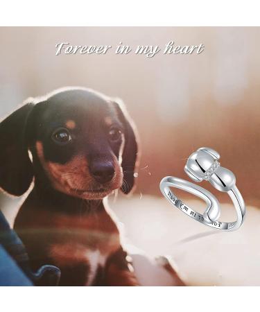 EJALEN 925-Sterling-Silver Puppy Dog Ring - Forever in My Heart CZ Adjustable Open Dog Jewelry for Women - Buy Online on GoSupps.com
