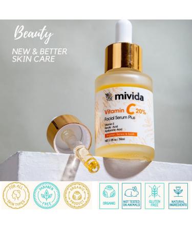 Mivida Facial Serum Set of 3 - Hyaluronic Acid, Retinol 2.5%, Vitamin C 20% | Anti-Aging, Hydrating, Brightening & Firming Serum For Face | Skincare Set | 1 fl oz - Pack of 3 | 0.33 Fl Oz (Pack of 3) - Buy Online on GoSupps.com