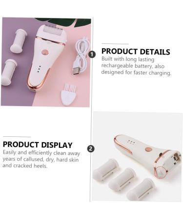 Housoutil 1pc Electric Foot Electrical Tools Electric Foot Scrubber Pedicure Tools Waterproof Foot Foot Scrub Tool Dead Charging Mode Accessories Abs White - Buy Online on GoSupps.com