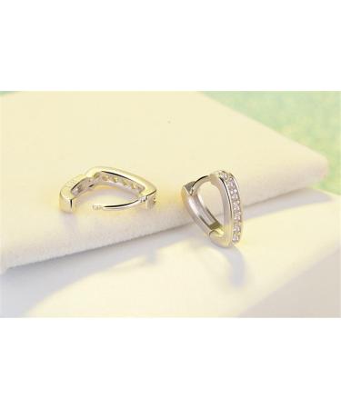 Shop Browol Elegant V-Shaped Heart Rhinestone Earrings | Hypoallergenic 925 Sterling Silver Jewelry - Buy Online on GoSupps.com