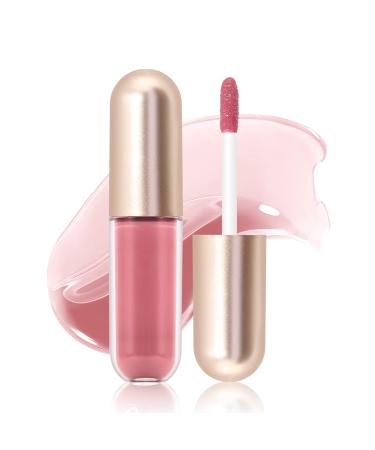 KISSIO Plumping Lip gloss Glossy and Cool Make Lips Plump and Moisturizing Lip Gloss contains Peppermint and Beeswax Cruelty Free 0.19 oz.(02Fig tea)