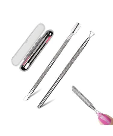 KHDULQ Cuticle Remover Cuticle Fader Cuticle Pusher Nail Gel Polish Remover For Cuticle Cleaning Or Gel Polish Removal 3 In 1 Tool - Cuticle Pusher/Scraper/Stripper (Set Of 1 In Silver)