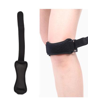 Compression Patellar Strap - Thickened Black Adjustable Knee Support Band | Breathable & Comfortable | International Shipping Available - Buy Online on GoSupps.com