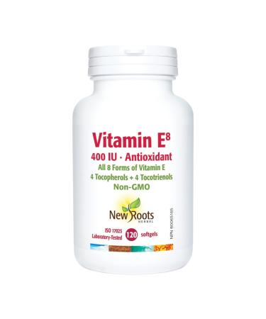 NEW ROOTS HERBAL Vitamin E8 400 IU (120 Softgels) | All Forms of Vitamin E 4 Tocopherols + 4 Tocotrienols | Supports Immunity | Antioxidant. Gluten Free & Non-GMO (CAD Label) 120 Count (Pack of 1)