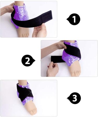 Ankle/Sport Foot Ice Therapy Wrap - Hot Cold Gel Pack with Adjustable Brace for Sprains, Plantar Fasciitis, Achilles Tendonitis - Purple - Buy Online on GoSupps.com