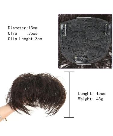 Synthetic Hair Topper With Bangs Clip In Hair Extensions Wavy Black Brown Hair Pieces for Women cover the white hair 2/33 3Clips - Buy Online on GoSupps.com