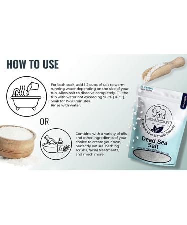 Natural Elephant Dead Sea Salt Fine Grain 8 oz - 100% Pure for Psoriasis, Eczema & Acne - Buy Online on GoSupps.com