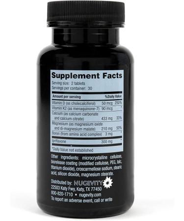Nugevity Osteo BHR - 60 Ct Bone Strength Supplement with Ipriflavone, Boron, Magnesium, Vitamin K2 & D3 for Heart and Bone Health - Supports Optimal Calcium Utilization *Men & Women - Buy Online on GoSupps.com
