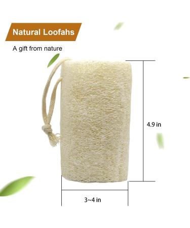 UOPTY Natural Loofah Bath Sponge Set - Exfoliating Body Luffa for Clean Skin - Kitchen Scrubbing Sponge - 4 Pcs, White - Buy Online on GoSupps.com