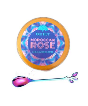 Moroccan Rose Shea Sugar Scrub Set! Includes Body Scrub 5.5 oz and Spoon! Formulated With Real Sugar Shea Butter And Morrocan Argan Oil! Hydrating And Exfoliating Scrub! (Moroccan Rose)