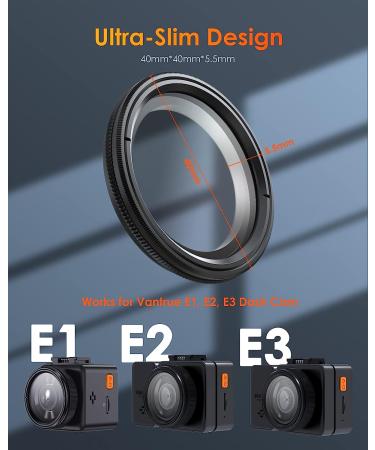 Vantrue 40mm Ultra-Slim CPL Filter for E1, E2, E3, E1 Lite Dash Cam - Reduce Glare, Enhance Contrast - Buy Online on GoSupps.com
