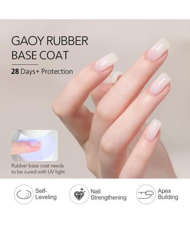GAOY 6 Colors Rubber Base Gel Set Jelly Builder Nail Gel in Nude Sheer White & Pink | 2-in-1 Soak Off Base Gel Nail Strengthener - Buy Online on GoSupps.com