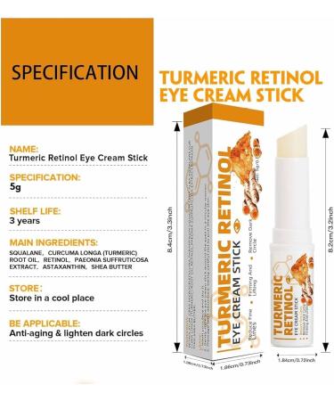 SIMAIT Eye Serum Turmeric Eye Cream Stick Relieves Puffiness and Bags Under Eyes Reduces Fine Lines Firms Skin Around Eyes - Buy Online on GoSupps.com