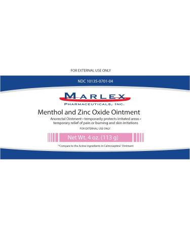 Marlex Menthol and Zinc Oxide Ointment 4 oz | Soothes Irritated Skin | Pain Relief for Diaper Rash & Anal Fissures - Buy Online on GoSupps.com