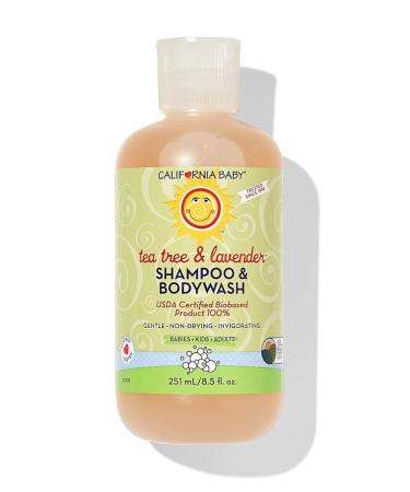 California Baby Tea Tree & Lavender Baby Shampoo And Body Wash - Allergy Tested Baby Soap and Toddler Shampoo, for Dry, Sensitive Skin, 100% Plant-Based - USDA Certified, 251 mL / 8.5 fl. oz. Coconut