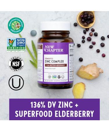 New Chapter Fermented Zinc Complex - 60 Vegetarian Tablets for Immune Support - Buy Online on GoSupps.com