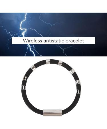 Antistatic Silicone Bracelet for Men & Women - 8 Loops to Remove Electrostatic Charge - Black for Sleep & Motivation - Buy Online on GoSupps.com
