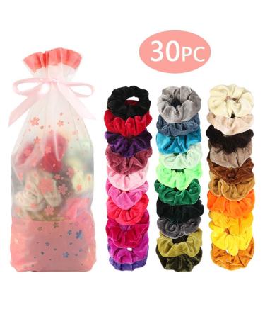 Rosennie Colorful Hair Ties 30 Elastic Scrunch Bands for Women & Girls 50 Vibrant Colors Perfect Ponytail Accessories - Buy Online on GoSupps.com