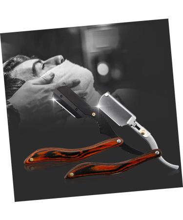 Beavorty Stainless Steel Manual Razor for Men - Wooden Handle & Facial Hair Scissors - Premium Shaving Tool for Smooth Face - Compact Design (16x3.5x1.2cm) - Buy Online on GoSupps.com