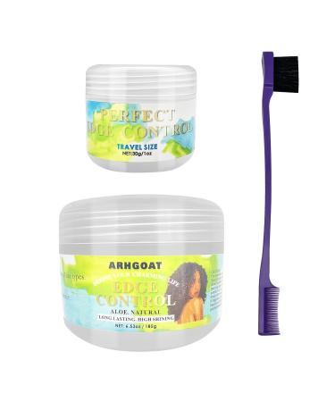 ARHGOAT Edge Control Perfect Performance Long Lasting No White Residue Extreme Strong Hold High Shining with Aloe Natural Formula Hair Gel for Women  6.53 Ounces (PACK OF 1) 2 Piece Set