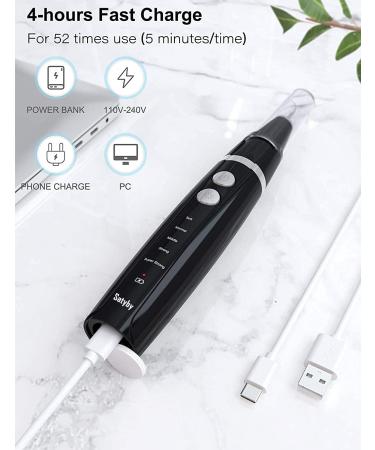 Ultrasound Tooth Cleaning Set - Tartar Remover for Home Care | 5 Modes & 3 Interchangeable Heads - Black - Buy Online on GoSupps.com