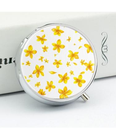 Yellow Osmanthus Travel Pill Box - 3 Compartment Portable Organizer for Purse & Pocket - Buy Online on GoSupps.com