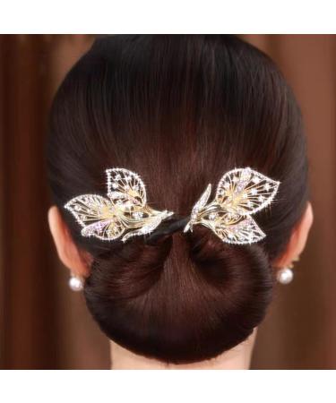 Ball Hair Clips Bun Rollers Lazy Hair Curler Rhinestone Flower Hair Clip Elegant Hair Clip For Women Bun Maker Hairpin Easy And Quick Snap Curling Tools (Type18) - Buy Online on GoSupps.com