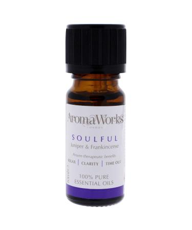 Aromaworks Soulful Essential Oil - 100 Percent Pure Essential Oils - with Fresh Notes of Frankincense Juniper Berry and Patchouli - Provides A Warm Relaxing and Deeply Calming Experience - 0.34 Oz